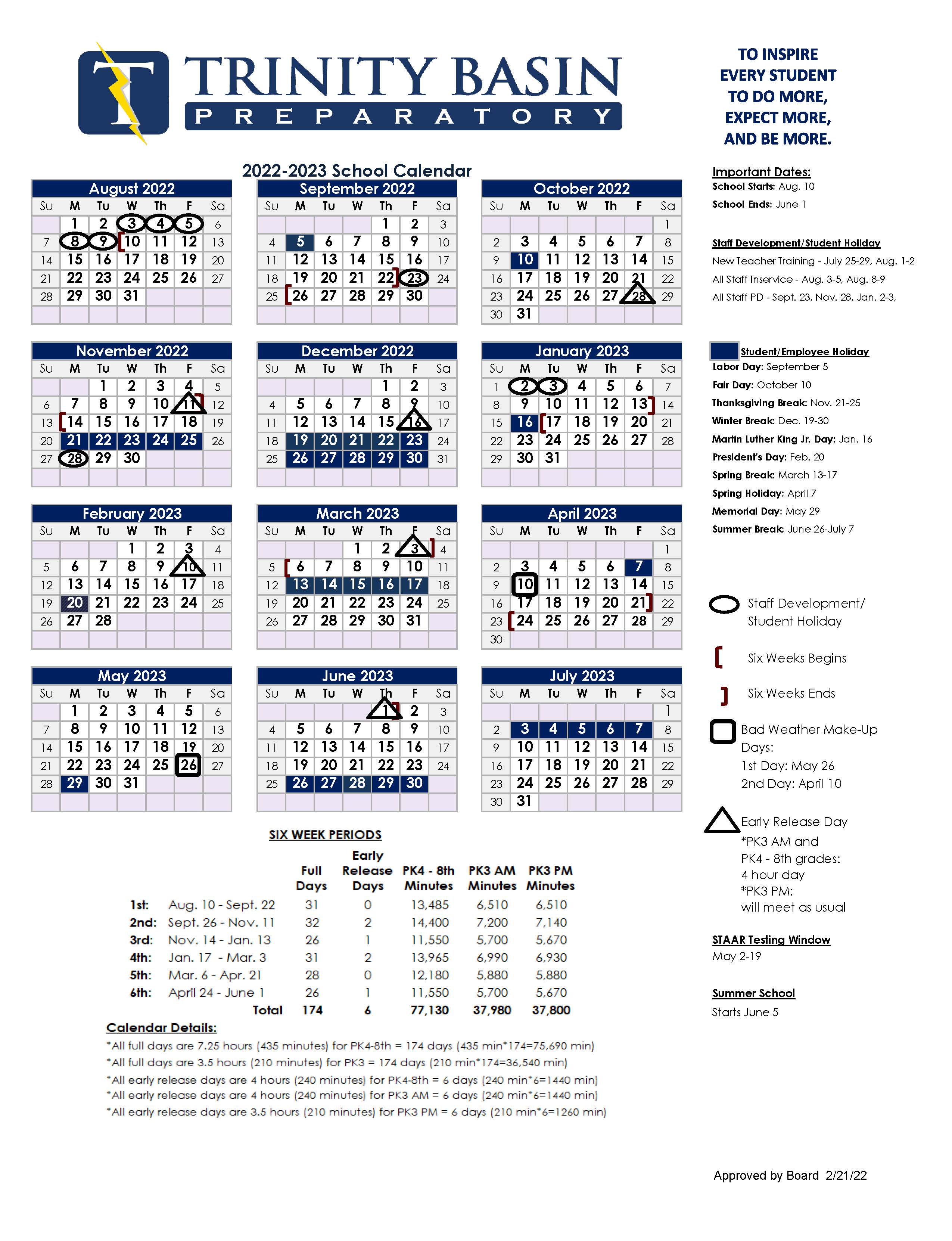 Academic Calendar - English